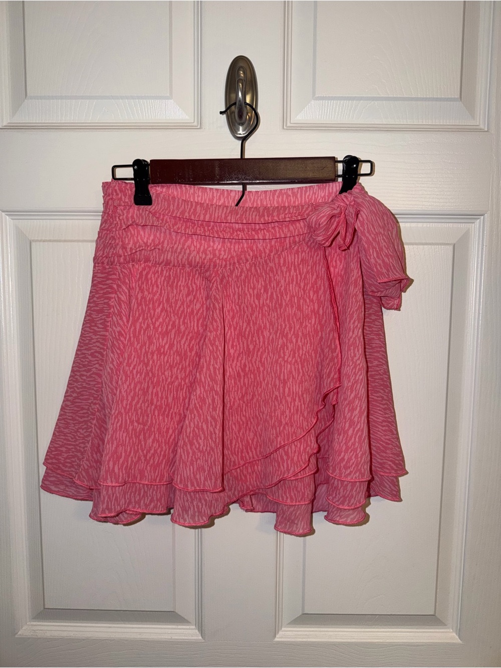 aerie Pink Layered Wrap Skirt with Side Tie